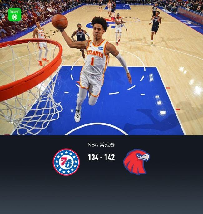 恩比德复出老鹰双加时险胜76人 杰伦41 14生涯新高马克西44 7 9