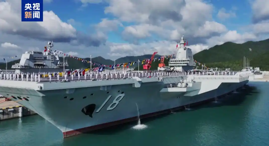 中国第一艘电磁弹射航母福建舰入列授旗仪式_福建舰电磁弹射技术亮点_中国迈进三航母时代