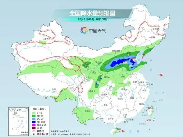 未来几天北方秋雨继续，山西河北等地部分地区有暴雨