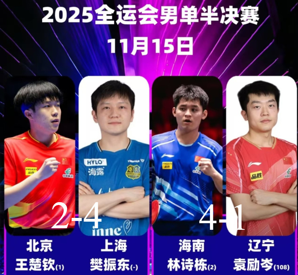2025年第十五届全运会乒乓球男子单打冠军战 樊振东 对阵 林诗栋 直播_2025乒乓球比赛直播