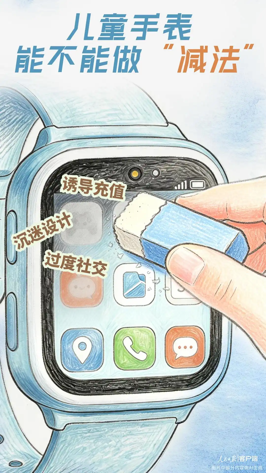 防沉迷系统形同虚设_儿童智能手表安全隐患_人民日报：儿童手表能不能做减法